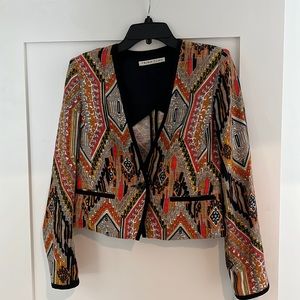 Trina Turk Modern Tribal Printed Jacket Blazer cropped